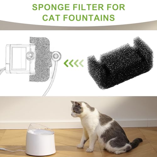 Filtros de esponja para fuente de agua para gatos 8 piezas miniatura 2