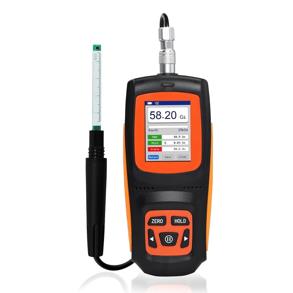 Littimoon Industrial 0-2500mT -Meter, Gauss Meter,± 2% Accuracy Magnetometer, Rechargeable Gaussmeter with Hall Probe