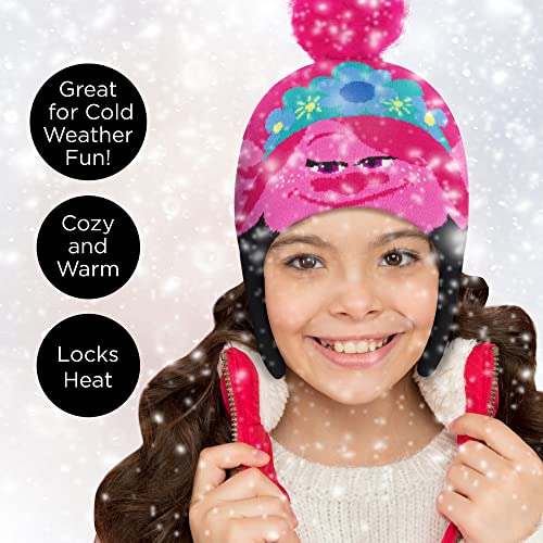 DREAMWORKS TROLLS Girls' Winter Hat and Kids Gloves Set, Scarf Or Earmuffs, Poppy for Ages 4-72