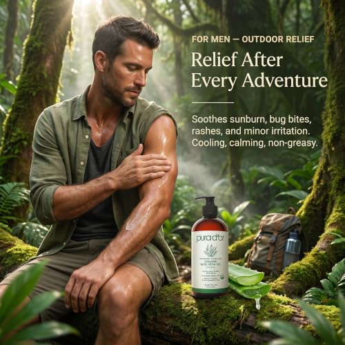PURA D'OR ORGANIC Aloe Vera Gel Soothing Moisturizer, Unscented, 16oz - image 6