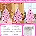 [ Remote Control & 12 Modes ] 3 Ft Christmas Tree with Timer 50 Warm White & Multi Color Lights, 15 DIY Ornaments 3D Star Topper - Artificial Small Pink Christmas Tree for Home Indoor Tables - Pink