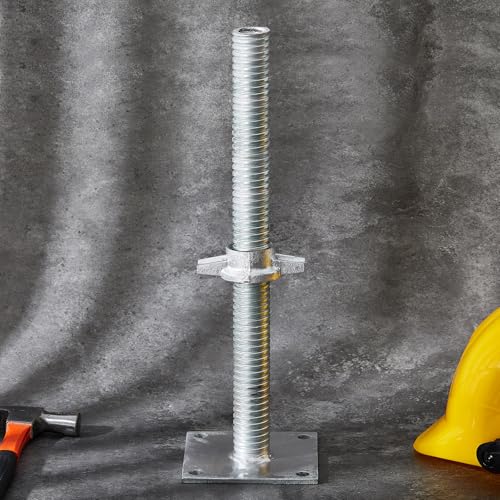 Image of Zonon 1 Pack 24inch Adjustable Leveling Jacks Scaffolding Hollow Screw Jacks with Base Plate for Baker Style Scaffolding Baker Scaffold