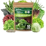 PLANTMEW Heirloom Lettuce Seeds - 10 Varieties, Non-GMO Seeds for Planting - Includes Spinach, Kale, Arugula, Romaine, Iceberg, Buttercrunch & More, Home Garden & Hydroponic Seeds