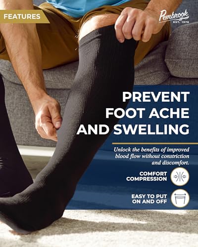 Pembrook 3 Pairs Plus Size Compression Socks Wide Calf - Knee High Wide Calf Compression Socks | Circulation Support Socks2