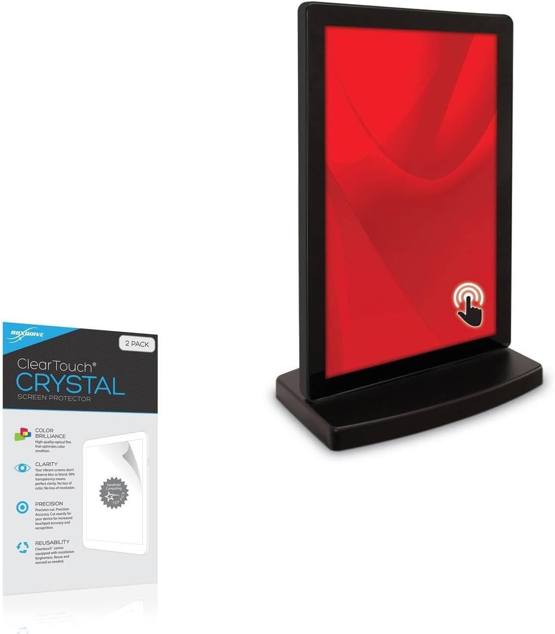 BoxWave Screen Protector Compatible With UVP Digital Signage Interactive Tabletop Kiosk M32SB2TK (32 in) - ClearTouch Crystal (2-Pack), HD Film Skin - Shields From Scratches