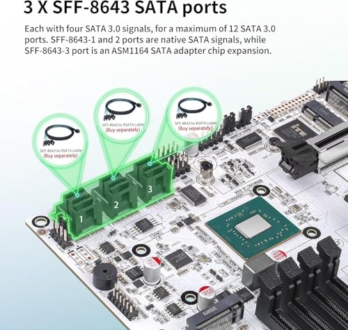 Image of W680 12 Bay NAS ATX10Gbps Server NAS Motherboard Workstation /Server Grad Four ddr5 Two hdmi Two dp, 2x2.5G 3xnvme Support vPro Remote Management Function（Motherboard+3xSFF8643