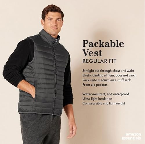 Amazon Essentials F17AE10005-BLA-XL Men'S Lightweight Water-Resistant Packable Puffer Vest thumb #1