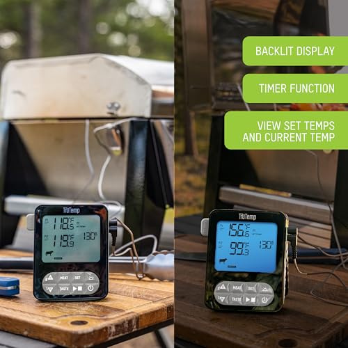 Image of Taylor Tru Temp Dual Wired Probe Meat Thermometer with Backlight, Gray