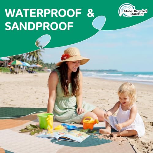 RYCHIC Waterproof Picnic Blanket Outdoor Camping Beach Mat Outside Rug Tent Floor Carpet Extra Large Foldable Sandproof Car Essential Roadtrip Rv Accessories Glamping Gear Must Haves Hiking Gift - Image 3