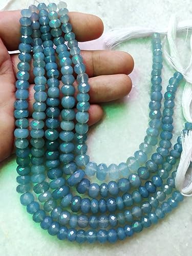 Perles en calcédoine naturelle 7-9 mm pour façonner un collier unique à offrir - 5