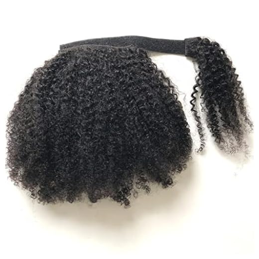 RemeeHi Extension de queue de cheval à enrouler pour queue de cheval afro crépus bouclés Noir naturel 20,3 cm