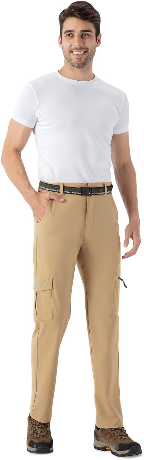 TBMPOY Men's Hiking Pants Lightweight 6 Cargo Pockets Quick Dry Water Resistant Outdoor Travel Work Fishing - Image 2