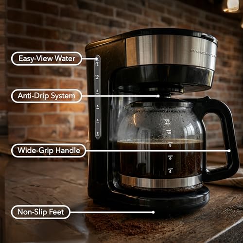 OVENTE 12-Cup Drip Coffee Maker