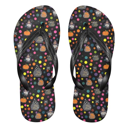 Burbuja Halloween Polka Dots Gnome Flip Flops for Women Men, Soft Thong Sandals Rubber Slippers for Pool Beach Essentials