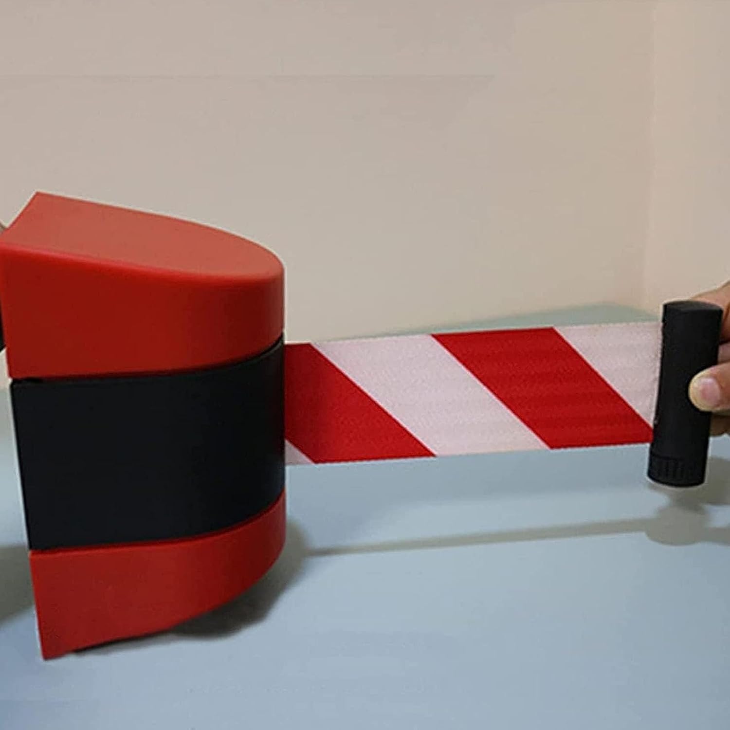 Barriera retrattile per musei/fabbrica/cinema, nastro di sicurezza da parete con alloggiamento in ABS, rosso e bianco (2/3/5/10 m)