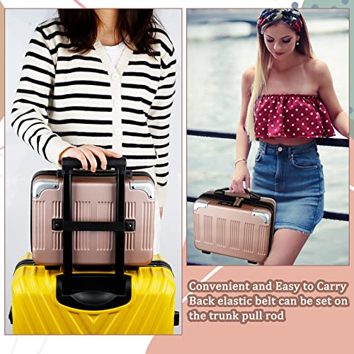 Lzttyee Small Hard Shell Cosmetic Case Travel Hand Luggage Portable Carrying Makeup Case Suitcase (Rose Gold) #TOP4