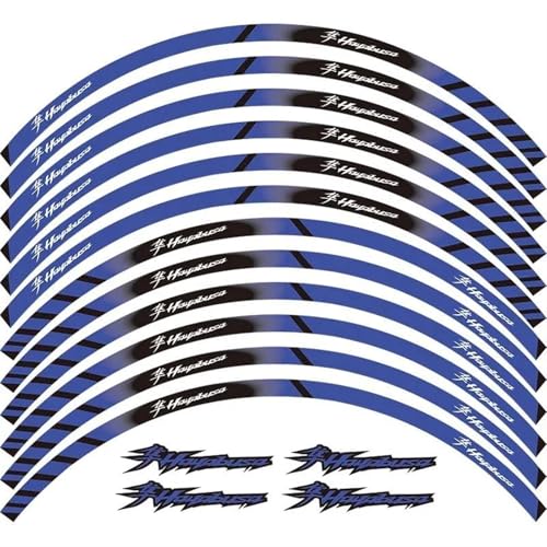 NMBZVE Felgenaufkleber Motorradzubehör Radaufkleber Reflektierende Radaufkleber Abziehbilder Reflektierende Felgen Für Suzuki Für Hayabusa(Style 4)