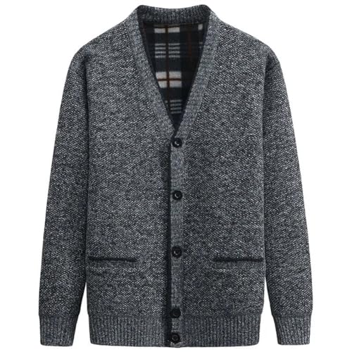 Men's Autumn and Winter V-Neck Cardigan Sweater Thickened Warm Jacket Coat Clothing3