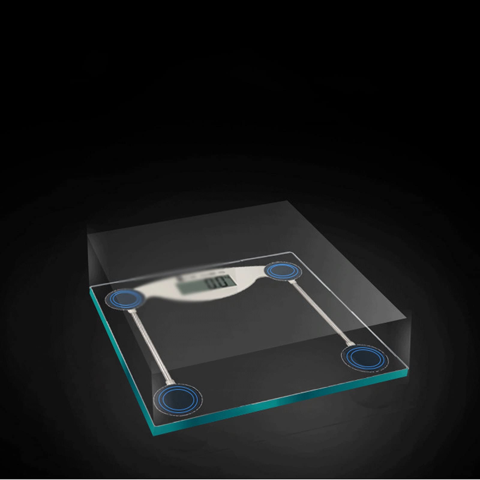 JINGYAN Básculas de baño digitales báscula de baño de peso corporal digital, retroiluminación LCD grande, medidas de alta precisión, vidrio templado de 6 mm