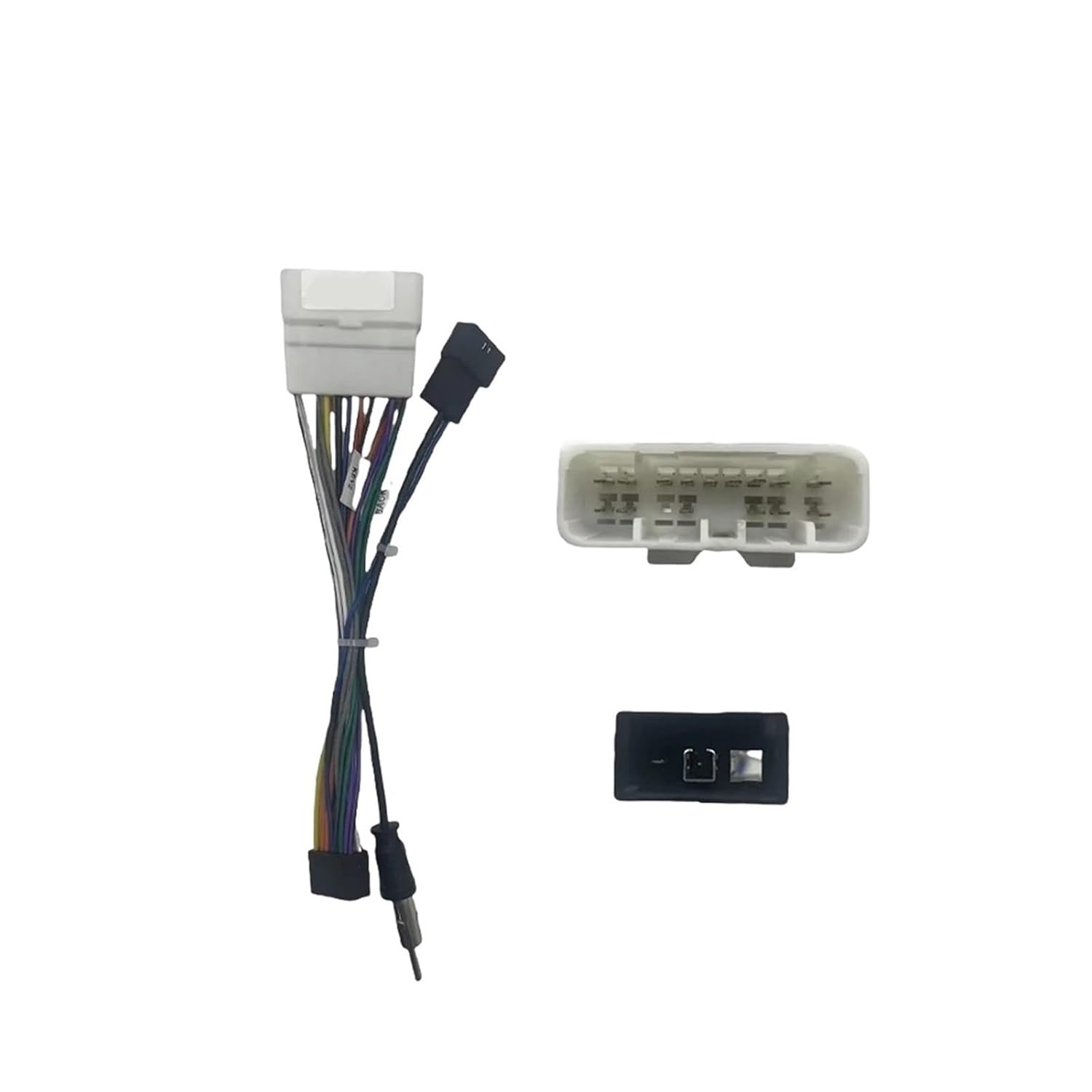 Car 16pin Power Cord Wiring Harness Adapter with Rearview Wire Compatible with Isuzu D-MAX 2008-2020 Installation Head Unit Cable(D)