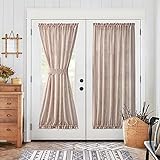French Door Panel Curtains Privacy Sheer Door Curtain Panels Linen Look Textured French Door Curtains