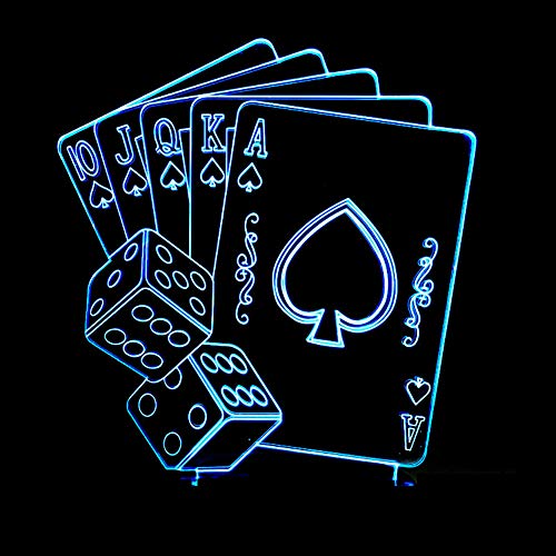 Preisvergleich Produktbild Kartenspielen Hologramm 3d Lampe Nachttischlampe, Nachtlicht fürs Kinderzimmer, LED Lampe fürs Wohnzimmer