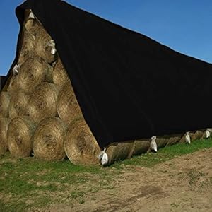 TUFFPAULIN 100FT X 100FT 150 GSM Black Pond Liner Heavy Duty Tarpaulin Tirpal Tadpatri Tharpai Thadika, Extra Strong Eyelets, UV Resistant, 100% Waterproof Virgin, 6 Layer MLCL 3D Rib Technology-1No.