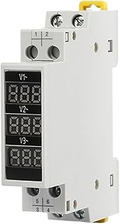 1PCS Rail mounting Three-Phase Voltmeter AC 80-500V Mini Modular Voltmeter Instrument Indicator LED Digital Display Ammeter