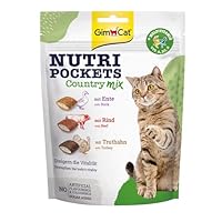 GimCat Nutri Pockets Country Mix - Knuspriger Katzensnack mit cremiger Füllung und funktionalen Inhaltsstoffen - 1 Beutel (1 x 150 g)