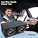 Bbox Dual Vented 10 Inch Subwoofer Enclosure - Pro Audio Tuned Dual Car Subwoofer Boxes & Enclosures - Premium Subwoofer Box Improves Audio Quality, Sound & Bass - Spring Loaded Speaker Terminals