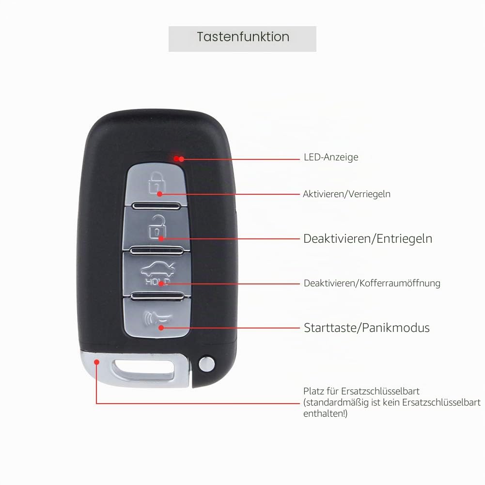 Easyguard Autoalarm-System, schlüsselloser Zugang, PKE-Fernbedienung, Motorstart/-Stop-Taste, automatisches Sperren oder Entsperren der Autotür, passend für die meisten dc12v Autos
