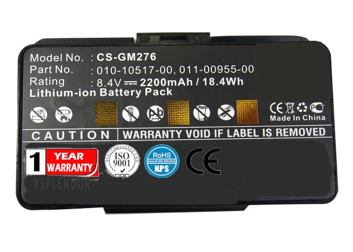 Replacement Battery for GARMIN 010-00543-00 100054300 3580100054300 EGM478 GPSMAP 276 GPSMAP 276c GPSMAP 296 GPSMAP 376C GPSMAP 378 PART NO 010-10517-00 010-10517-01 011-00955-00 011-00955-02