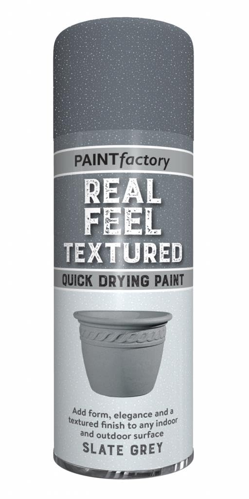 Alezyb Grey 400Ml - Textured 1 X Real Feel Textured Slate Grey Spray Paint 400Ml, Quick Drying, Decorative Effect Aerosol Can For Wood Metal
