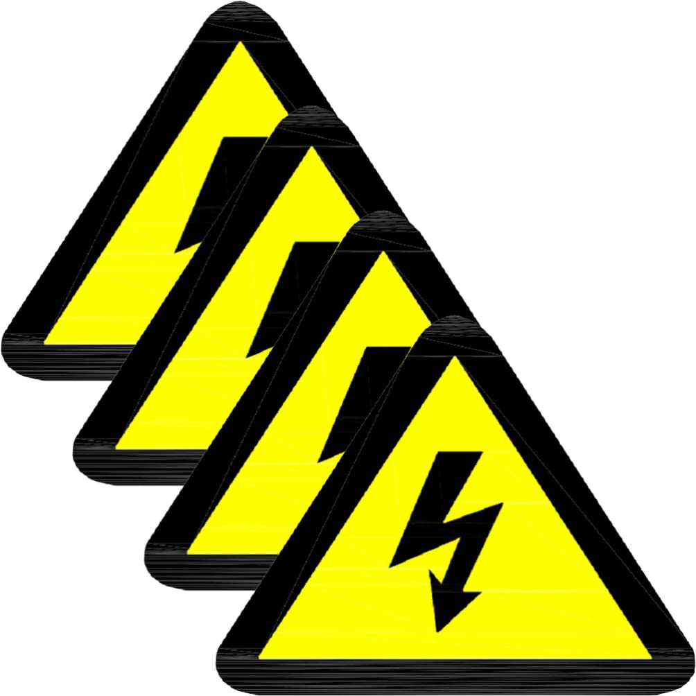 Tofficu Lot de 20 Étiquettes Autocollantes Jaunes de Précaution pour Panneaux Électriques, Adhésif Résistant Symbole de Danger Haute Tension pour Chantier et Domicile