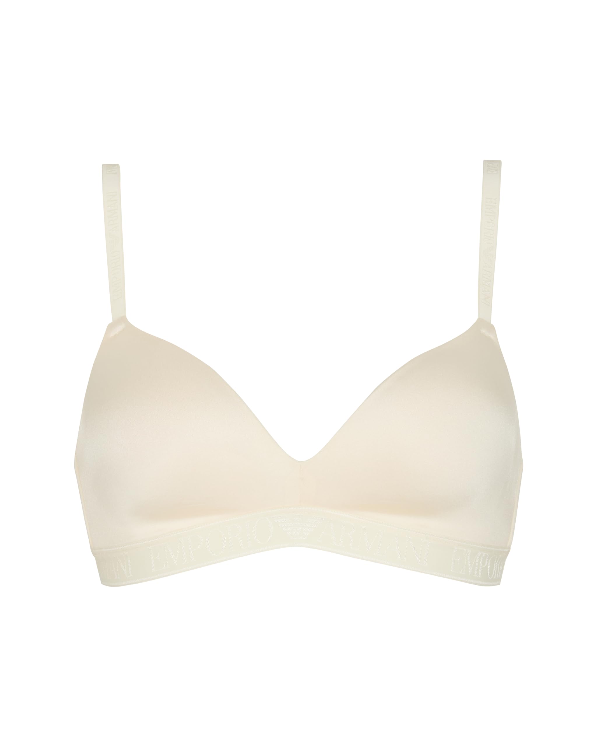 Emporio Armani Woman's Iconic Microfiber Padded Triangle Bra White S