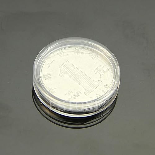 Miniatura 2 de Soporte de almacenamiento de monedas, 10 unidades de 0.984 in, cajas redondas transparentes para almacenamiento de monedas, soporte de cápsulas de