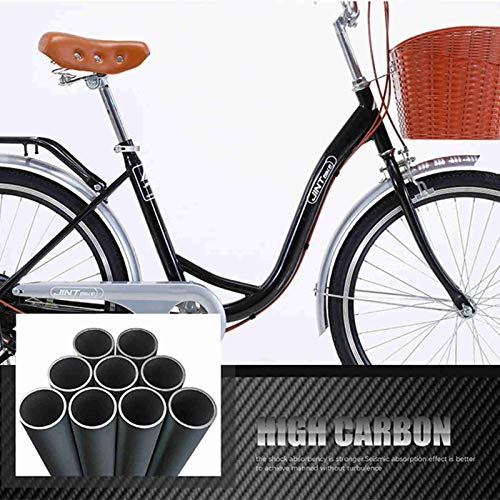 image for YYCCOO Cruiser Bicycle with Handlebar Bike Basket, 7-Speed Drivetrain,