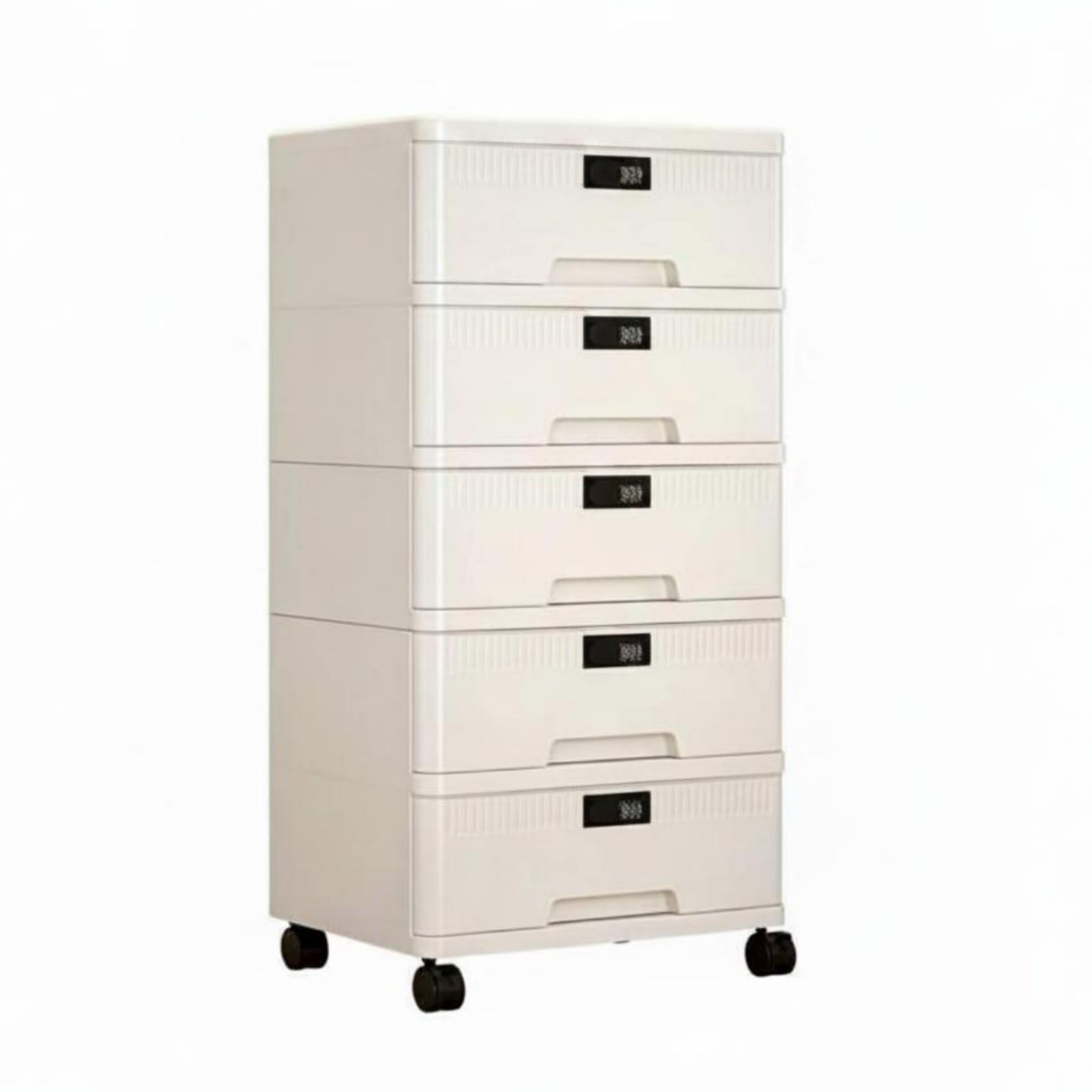Almencla Archivador con Cajonera de Escritorio Gabinete de Almacenamiento Organizador con Llave Compartimentos para A4 Certificados y Suministros Material PP, Modelo Alto - 5 Capas