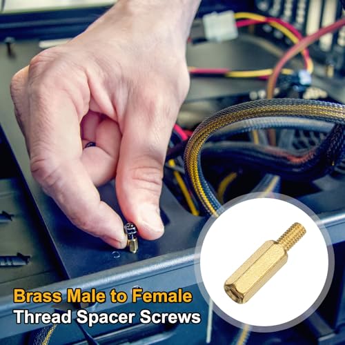 Image of uxcell 15Pcs Male to Female Thread Spacer Screws, M3 x 12mm + 6mm Brass Hex Standoff Screws PCB Motherboard for Drone Quadcopter, Computer and Circuit Board