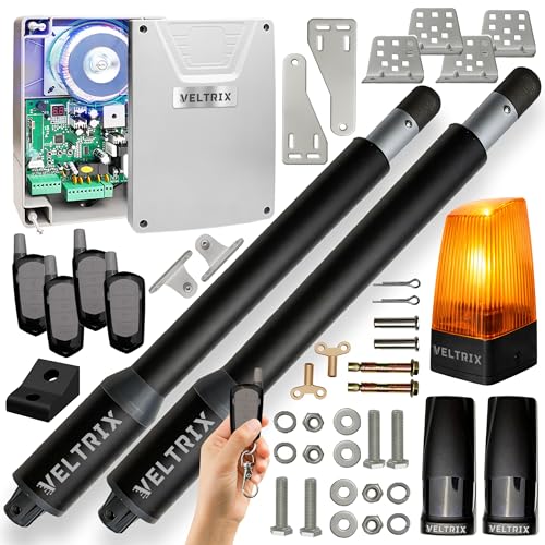 TECHGLOBE - Torantriebe 2 flügeltore 400kg - LED Lampe + 4 Fernbedienungen - Drehtorantrieb 2 flügelig - Flügeltorantrieb 2 flügelig set