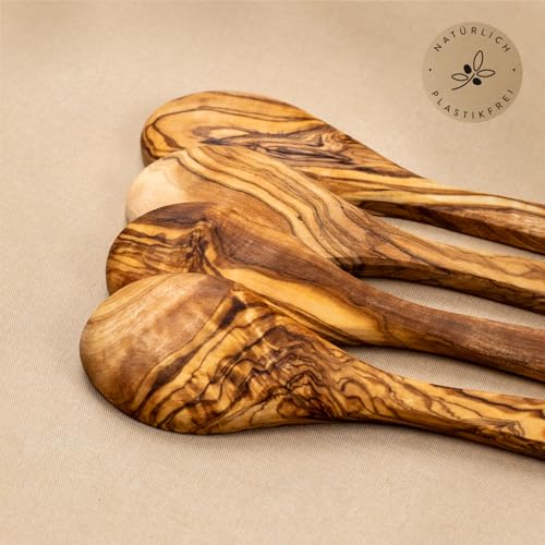 DAS OLIVENHOLZBRETT ® Olivenholz Löffel 20cm / Standard Löffel aus Holz/Olivenholz Loeffel