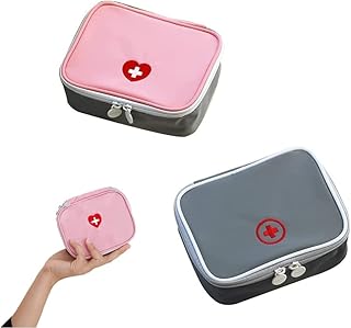 Mini Medical Organizer Bag,Empty Travel First Aid Bag,2Pcs Small First Aid Survival Bag,Small First Aid Bag Empty Emergency Trauma Kit Organizer Bag Mini First Aid Bag Medicine Pills Drug Storage Bag