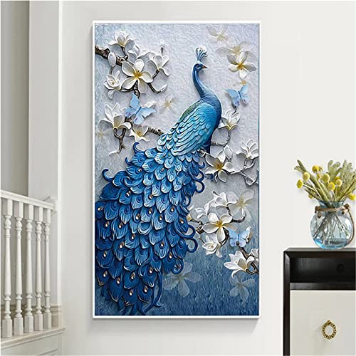 Broderie diamant paon pour décorer le salon avec un grand point de croix moderne 50x150