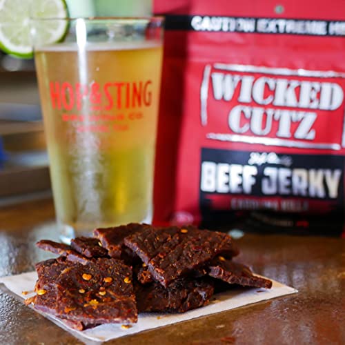 Image of Wicked Cutz Carolina Killa Super Spicy Beef Jerky, 27g Protein Per Bag, Tender & Easy to Chew Alternative to Beef Sticks with Carolina Reapers, USA Made High Protein Carnivore Snacks (2 Bags)
