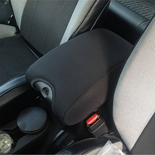 E-cowlboy Neoprene Center Console Armrest Pad Cover with Dog Paws Print Logo for Jeep Wrangler 2011-2016 (Black with Dog Paws Print)