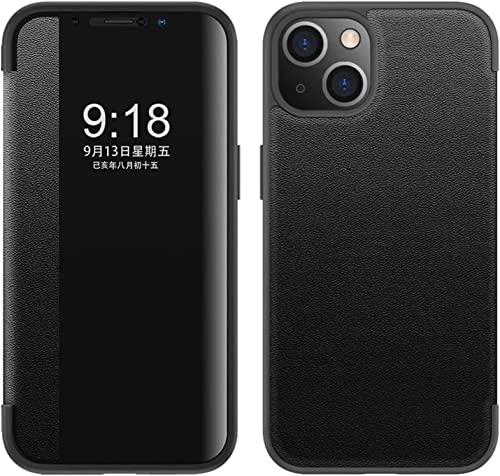 Étui pour iPhone 13 Mini clapet protection appareil photo housse cuir PU noir