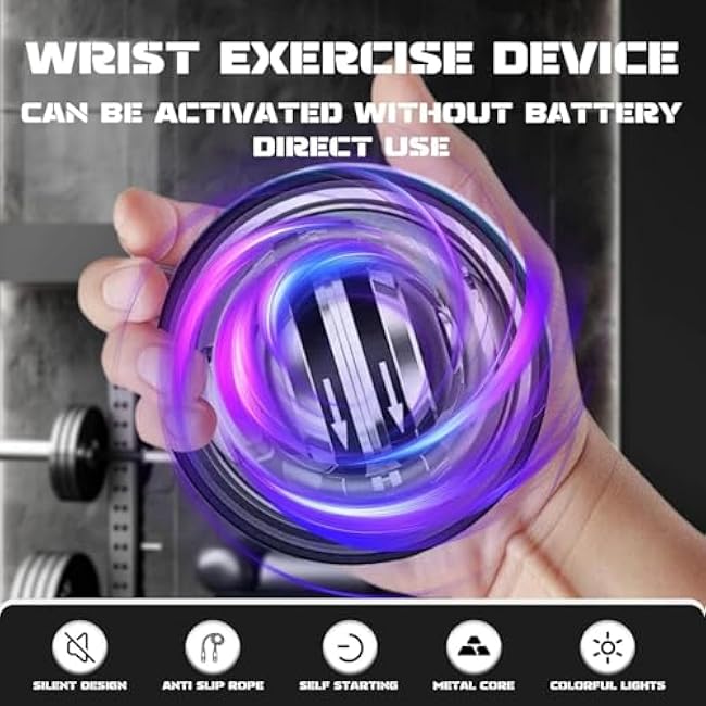 Curaball Hand Exerciser with Counter, Torque Ball Hand Strengthener - Auto Start & Enhance Grip Strength, Metal Wrist Trainer Ball with LED Lights, Wrist Exerciser for Men Women