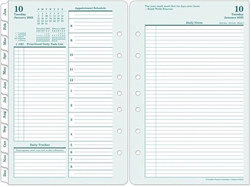 FranklinCovey - Classic Original Two Page Per Day Ring-Bound Planner - Jan 2023 - Dec 2023, Classic Size - 5.5'' x 8.5''