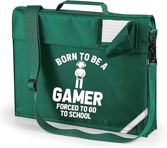 Bolsa para libros Edward Sinclair con correa para el hombro y diseño divertido Born to be a Gamer