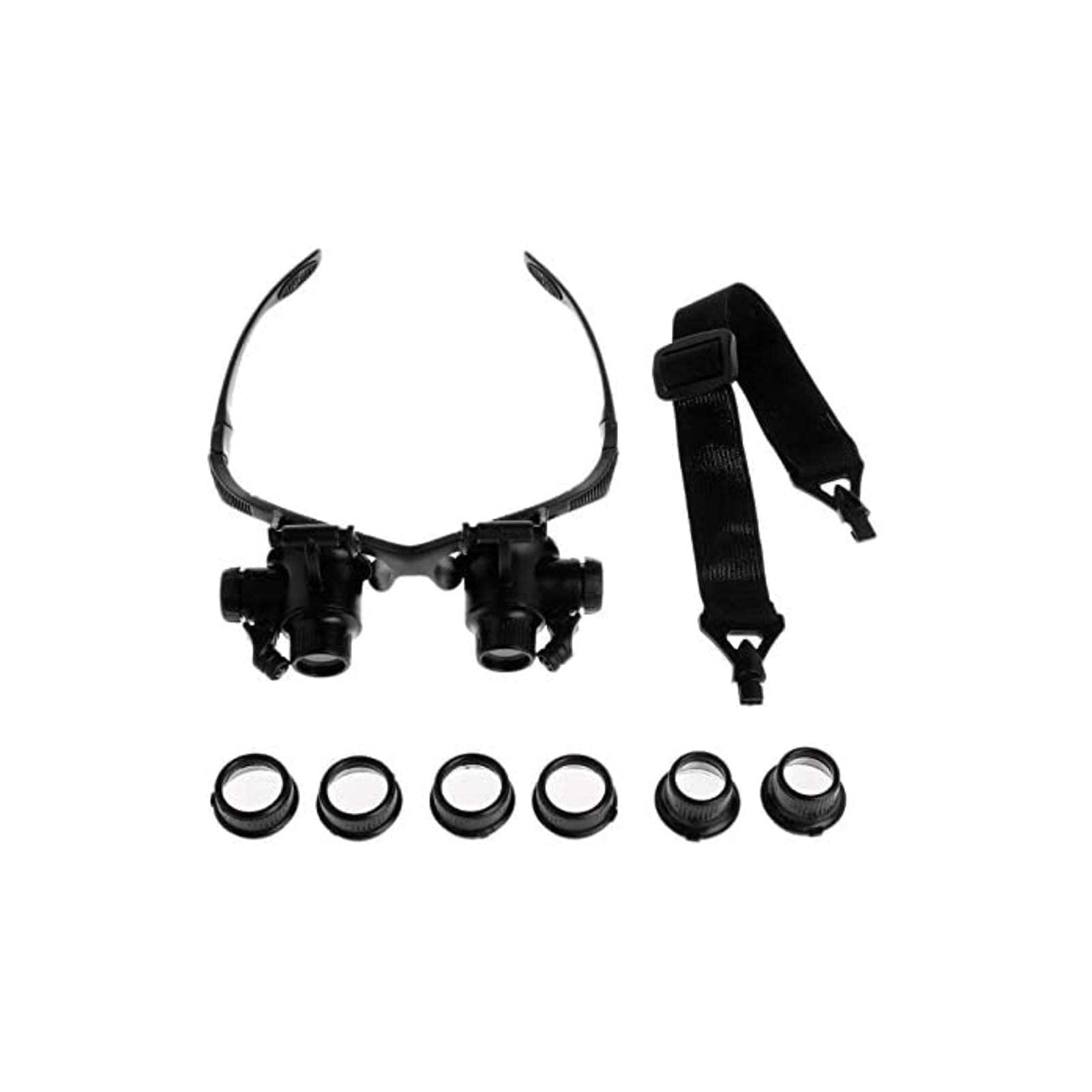 Lupa para Diadema, Lupa iluminada para Montaje en Cabeza, Lupa de reparación para Diadema con luz LED, lupas de joyería de Doble Ojo, 10X 15X 20X 25X, 23 de enero para Pasatiempos, Lectura, Lupa de